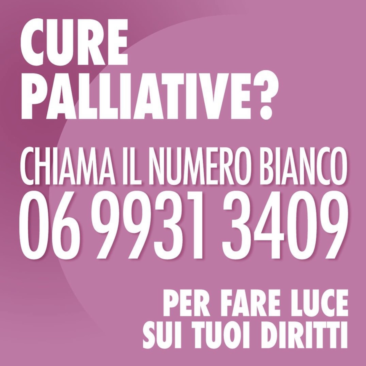 Cure palliative: associazione Coscioni attiva numero bianco