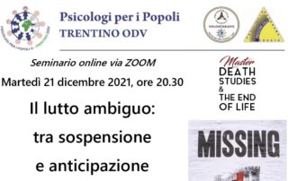 Il lutto per le persone scomparse. Seminario online