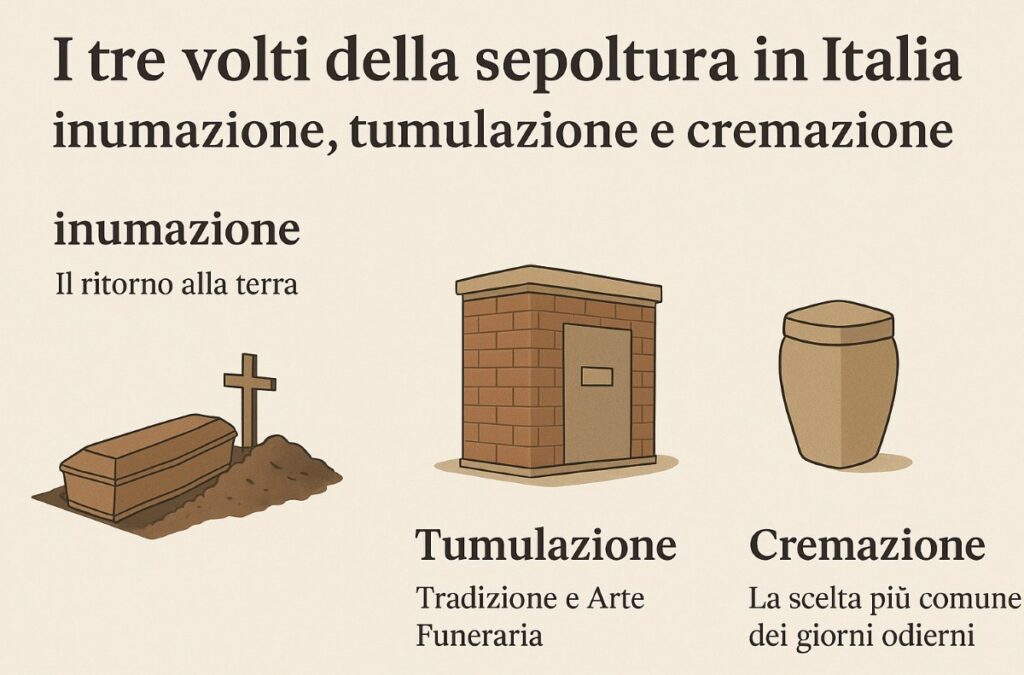 sepoltura in Italia : inumazione, tumulazione e cremazione